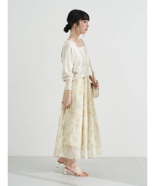 earth music&ecology（アースミュージックアンドエコロジー）の「シアーマーブルギャザースカート ＊（スカート・レディース・ライトグリーン/ブルー/ピンク・FREE）」の18枚目の写真