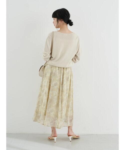 earth music&ecology（アースミュージックアンドエコロジー）の「シアーマーブルギャザースカート ＊（スカート・レディース・ライトグリーン/ブルー/ピンク・FREE）」の16枚目の写真