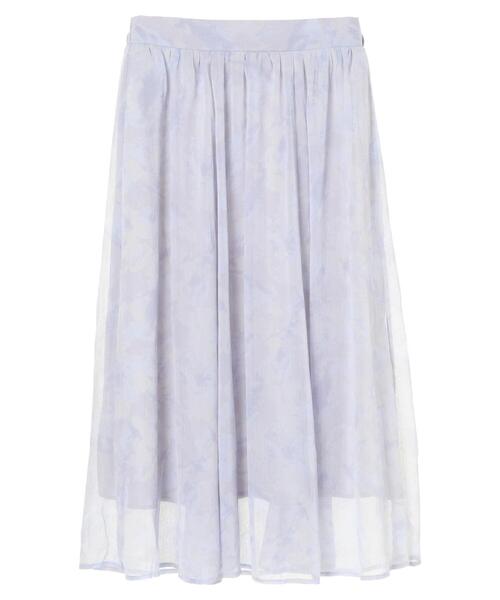 earth music&ecology（アースミュージックアンドエコロジー）の「シアーマーブルギャザースカート ＊（スカート・レディース・ライトグリーン/ブルー/ピンク・FREE）」の9枚目の写真