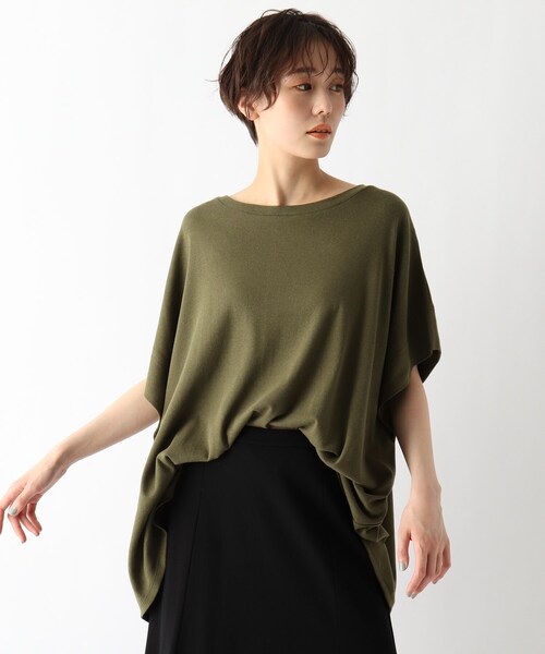 JET（ジェット）の「◆【ウォッシャブル】リネン混ポンチョ風プルオーバー（Tシャツ/カットソー・レディース・ホワイト系/ブラック/カーキ・04）」の3枚目の写真