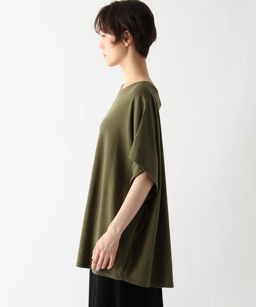 JET（ジェット）の「◆【ウォッシャブル】リネン混ポンチョ風プルオーバー（Tシャツ/カットソー・レディース・ホワイト系/ブラック/カーキ・04）」の4枚目の写真