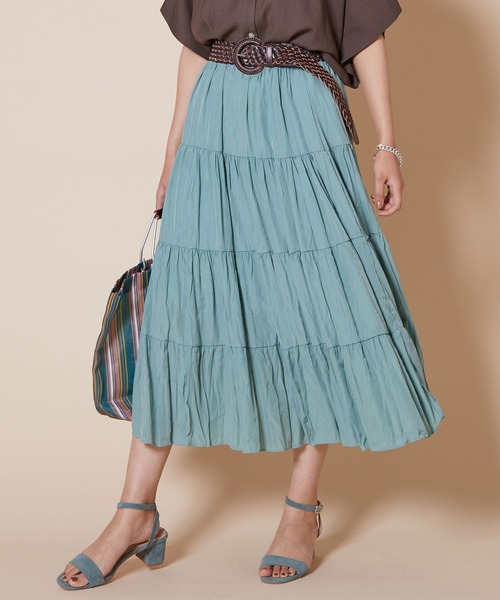 通販最安値 セール ワッシャーティアードスカート スカート Jetset Solo Plus ジェットセットソロプラス のファッション 配送設置 Bmti Uz