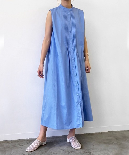 Birthday room（バースデイルーム）の「50ブロードタックノースリーブワンピース（ワンピース・レディース・ホワイト/ライトブルー/ブラック/グリーン・FREE）」の17枚目の写真