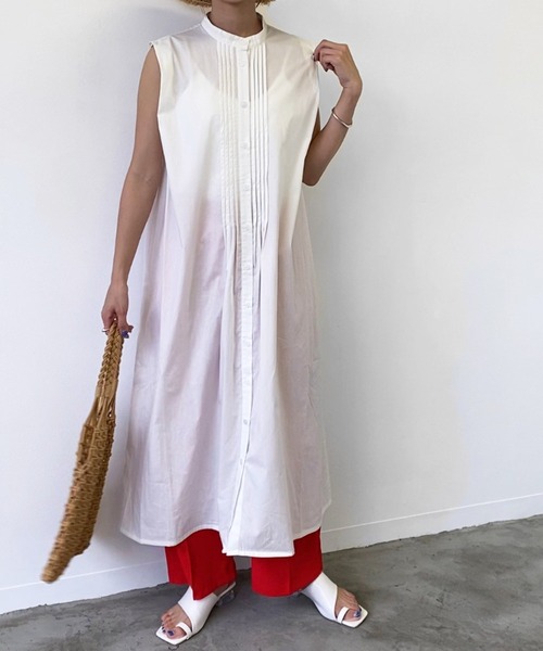 Birthday room（バースデイルーム）の「50ブロードタックノースリーブワンピース（ワンピース・レディース・ホワイト/ライトブルー/ブラック/グリーン・FREE）」の18枚目の写真