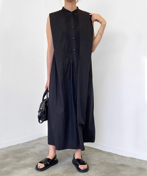 Birthday room（バースデイルーム）の「50ブロードタックノースリーブワンピース（ワンピース・レディース・ホワイト/ライトブルー/ブラック/グリーン・FREE）」の15枚目の写真