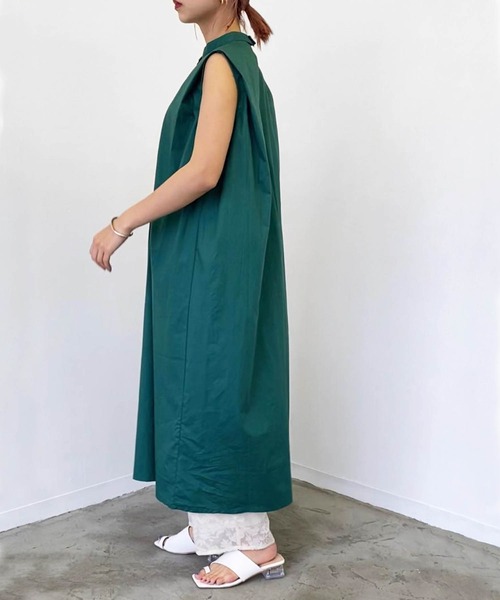 Birthday room（バースデイルーム）の「50ブロードタックノースリーブワンピース（ワンピース・レディース・ホワイト/ライトブルー/ブラック/グリーン・FREE）」の9枚目の写真