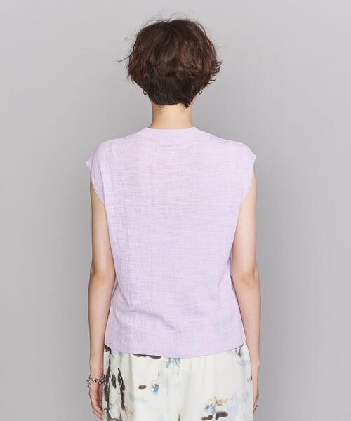 BEAUTY&YOUTH UNITED ARROWS（ビューティーアンドユースユナイテッドアローズ）の「BY スラブクルーネック ノースリーブニット -ウォッシャブル-◆（ニット/セーター・レディース・ホワイト/ブラック/ライラック・FREE）」の11枚目の写真