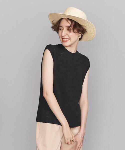 BEAUTY&YOUTH UNITED ARROWS（ビューティーアンドユースユナイテッドアローズ）の「BY スラブクルーネック ノースリーブニット -ウォッシャブル-◆（ニット/セーター・レディース・ホワイト/ブラック/ライラック・FREE）」の6枚目の写真