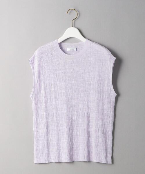 BEAUTY&YOUTH UNITED ARROWS（ビューティーアンドユースユナイテッドアローズ）の「BY スラブクルーネック ノースリーブニット -ウォッシャブル-◆（ニット/セーター・レディース・ホワイト/ブラック/ライラック・FREE）」の12枚目の写真