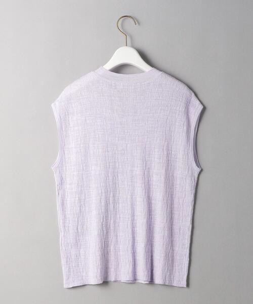 BEAUTY&YOUTH UNITED ARROWS（ビューティーアンドユースユナイテッドアローズ）の「BY スラブクルーネック ノースリーブニット -ウォッシャブル-◆（ニット/セーター・レディース・ホワイト/ブラック/ライラック・FREE）」の8枚目の写真