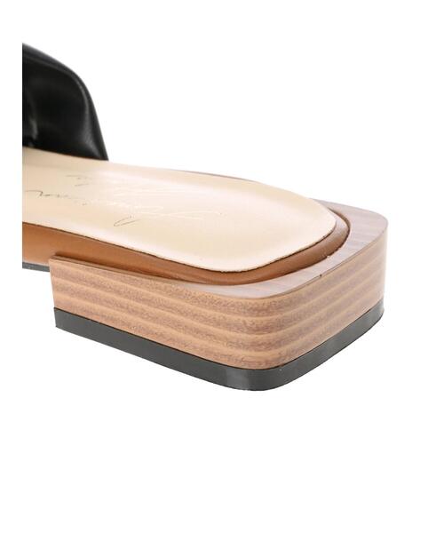 AMERICAN HOLIC（アメリカンホリック）の「ねじりローヒールサンダル　＊●（サンダル・レディース・ブラック/ダークブラウン/グリーン/ライトベージュ・S/M/L）」の10枚目の写真