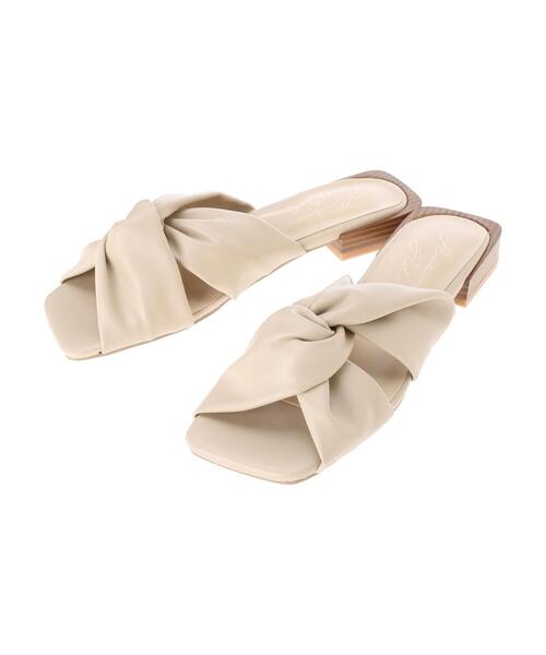 AMERICAN HOLIC（アメリカンホリック）の「ねじりローヒールサンダル　＊●（サンダル・レディース・ブラック/ダークブラウン/グリーン/ライトベージュ・S/M/L）」の13枚目の写真