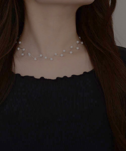 VIBGYOR Women（ヴィブジョー　ウィメン）の「【resonance】エレガンス パール ビーズ チョーカー【オケージョン】（ネックレス・レディース・シルバー/ゴールド・FREE）」の7枚目の写真