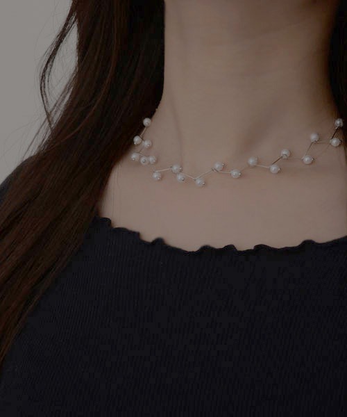 VIBGYOR Women（ヴィブジョー　ウィメン）の「【resonance】エレガンス パール ビーズ チョーカー【オケージョン】（ネックレス・レディース・シルバー/ゴールド・FREE）」の9枚目の写真