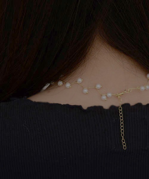 VIBGYOR Women（ヴィブジョー　ウィメン）の「【resonance】エレガンス パール ビーズ チョーカー【オケージョン】（ネックレス・レディース・シルバー/ゴールド・FREE）」の6枚目の写真