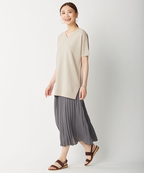 J.PRESS Ladies（J.プレス レディス）の「【洗える】フォールコットンヤーン ニット（ニット/セーター・レディース・ベージュ系/ネイビー系/ワイン系/スモーキーグリーン系・SMALL）」の9枚目の写真