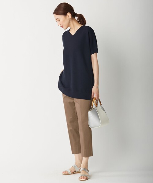 J.PRESS Ladies（J.プレス レディス）の「【洗える】フォールコットンヤーン ニット（ニット/セーター・レディース・ベージュ系/ネイビー系/ワイン系/スモーキーグリーン系・SMALL）」の10枚目の写真