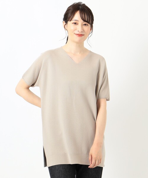 J.PRESS Ladies（J.プレス レディス）の「【洗える】フォールコットンヤーン ニット（ニット/セーター・レディース・ベージュ系/ネイビー系/ワイン系/スモーキーグリーン系・SMALL）」の14枚目の写真