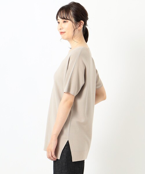J.PRESS Ladies（J.プレス レディス）の「【洗える】フォールコットンヤーン ニット（ニット/セーター・レディース・ベージュ系/ネイビー系/ワイン系/スモーキーグリーン系・SMALL）」の15枚目の写真