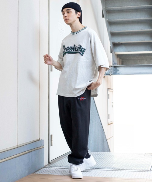 WEGO（ウィゴー）の「WEGO/ヘビーウエイト スタジアムロゴビックシルエット5分袖Tシャツ（Tシャツ/カットソー・メンズ・ダークグリーン/オートミール・MEDIUM/LARGE）」の6枚目の写真