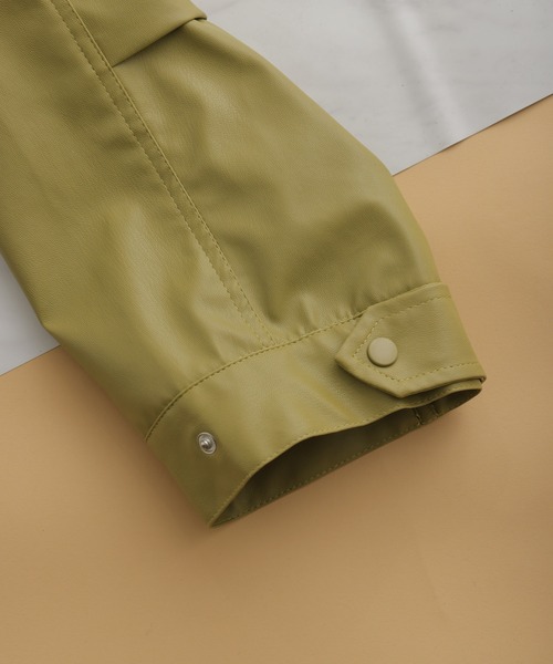 VACANCY(ヴァカンシー)の「ヴィーガンレザーマルチ2wayビックシルエットコート(その他アウター・レディース・ブラック/グリーン/ナチュラル・FREE)」の13枚目の写真