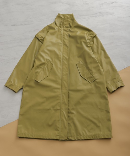 VACANCY(ヴァカンシー)の「ヴィーガンレザーマルチ2wayビックシルエットコート(その他アウター・レディース・ブラック/グリーン/ナチュラル・FREE)」の7枚目の写真