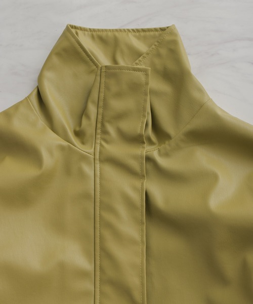 VACANCY(ヴァカンシー)の「ヴィーガンレザーマルチ2wayビックシルエットコート(その他アウター・レディース・ブラック/グリーン/ナチュラル・FREE)」の9枚目の写真