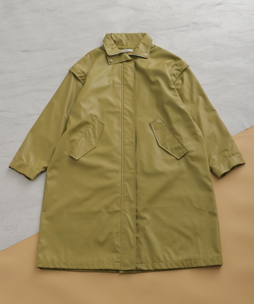 VACANCY(ヴァカンシー)の「ヴィーガンレザーマルチ2wayビックシルエットコート(その他アウター・レディース・ブラック/グリーン/ナチュラル・FREE)」の20枚目の写真