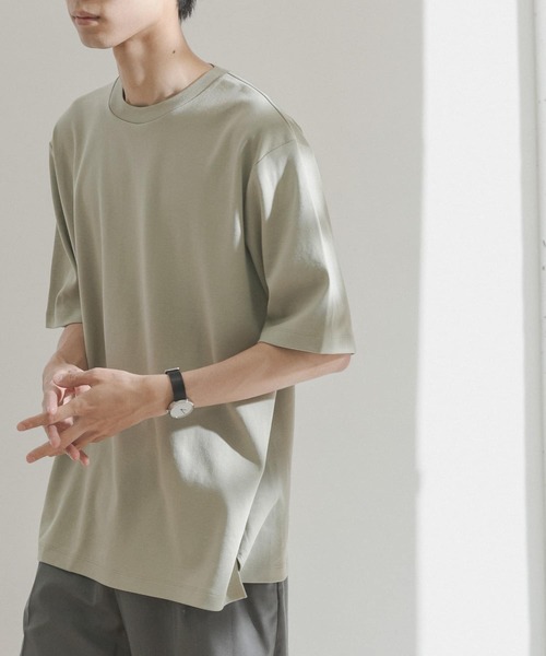 FORK&SPOON(フォークアンドスプーン)の「FORK&SPOON スムースショートスリーブTシャツ(Tシャツ/カットソー・メンズ・グリーン系その他/オフホワイト/ネイビー・5/4)」の1枚目の写真
