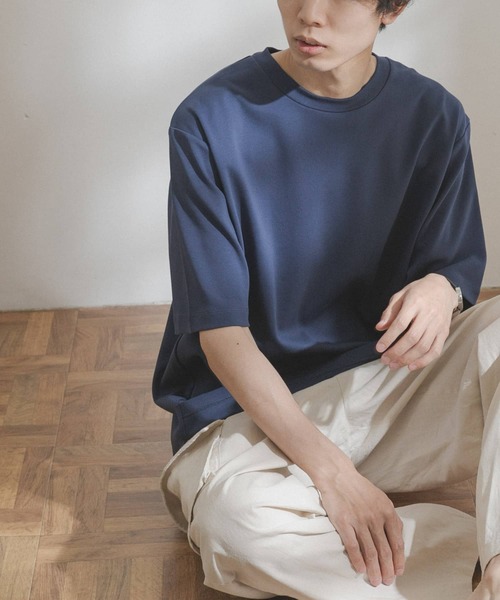 FORK&SPOON(フォークアンドスプーン)の「FORK&SPOON スムースショートスリーブTシャツ(Tシャツ/カットソー・メンズ・グリーン系その他/オフホワイト/ネイビー・5/4)」の3枚目の写真