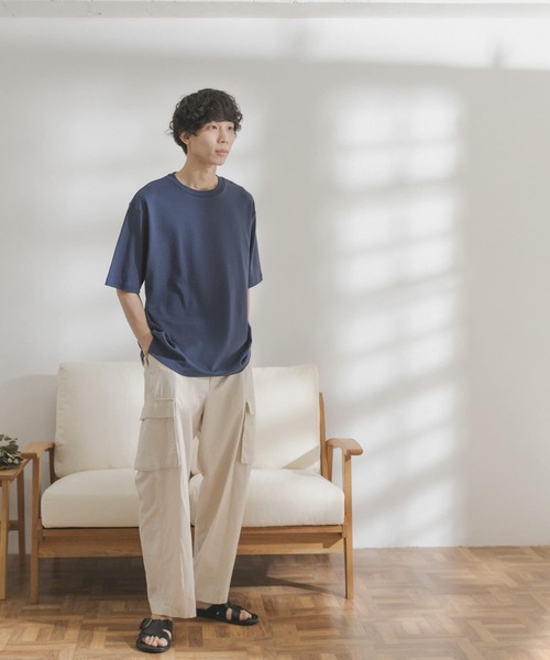 FORK&SPOON(フォークアンドスプーン)の「FORK&SPOON スムースショートスリーブTシャツ(Tシャツ/カットソー・メンズ・グリーン系その他/オフホワイト/ネイビー・5/4)」の12枚目の写真