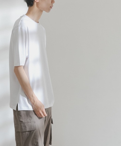 FORK&SPOON(フォークアンドスプーン)の「FORK&SPOON スムースショートスリーブTシャツ(Tシャツ/カットソー・メンズ・グリーン系その他/オフホワイト/ネイビー・5/4)」の21枚目の写真