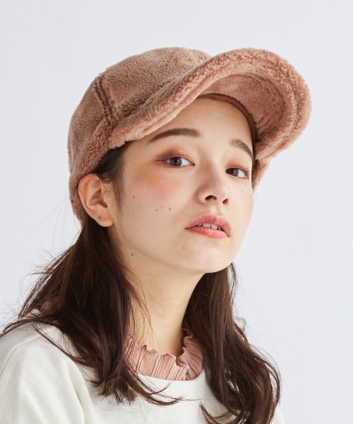 14+(イチヨンプラス)の「ボアキャップ(キャップ・レディース・ブラック/ブラウン/オフホワイト/モカ・FREE)」の4枚目の写真