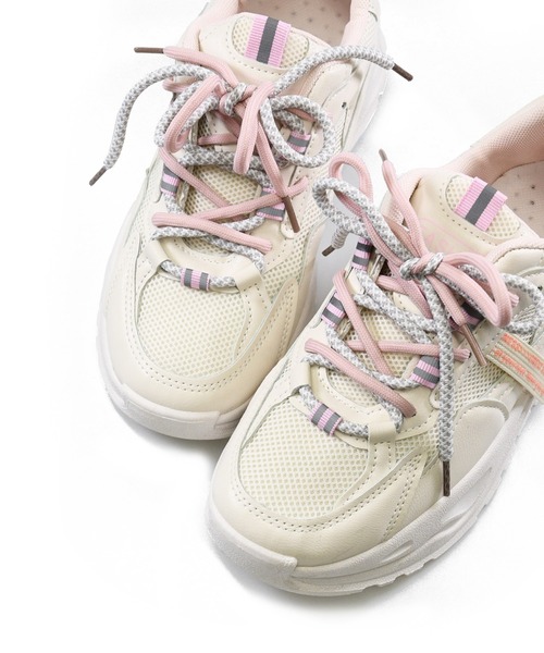 NOFALL（ノーフォール）の「レースアップダッドスニーカー（スニーカー・レディース・ホワイト/パープル/ピンク・LL/3L/SS/S/M/L）」の12枚目の写真