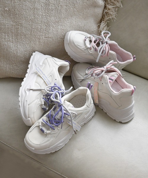 NOFALL（ノーフォール）の「レースアップダッドスニーカー（スニーカー・レディース・ホワイト/パープル/ピンク・LL/3L/SS/S/M/L）」の17枚目の写真