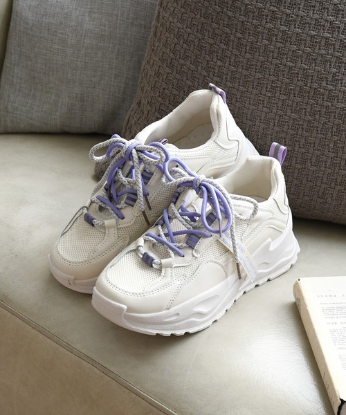 NOFALL（ノーフォール）の「レースアップダッドスニーカー（スニーカー・レディース・ホワイト/パープル/ピンク・LL/3L/SS/S/M/L）」の20枚目の写真