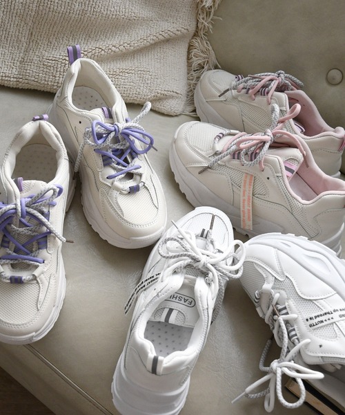 NOFALL（ノーフォール）の「レースアップダッドスニーカー（スニーカー・レディース・ホワイト/パープル/ピンク・LL/3L/SS/S/M/L）」の22枚目の写真
