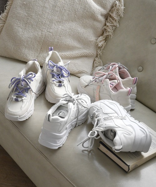 NOFALL（ノーフォール）の「レースアップダッドスニーカー（スニーカー・レディース・ホワイト/パープル/ピンク・LL/3L/SS/S/M/L）」の21枚目の写真