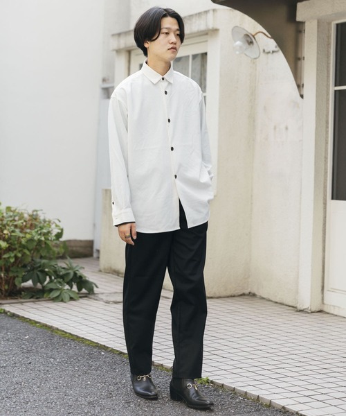 SENSE OF PLACE by URBAN RESEARCH（センスオブプレイスバイアーバンリサーチ）の「『セットアップ対応』カラールーズシャツA（シャツ/ブラウス・メンズ・ライトベージュ/グレー/ブラウン/ホワイト/ブラック・MEDIUM/LARGE）」の2枚目の写真