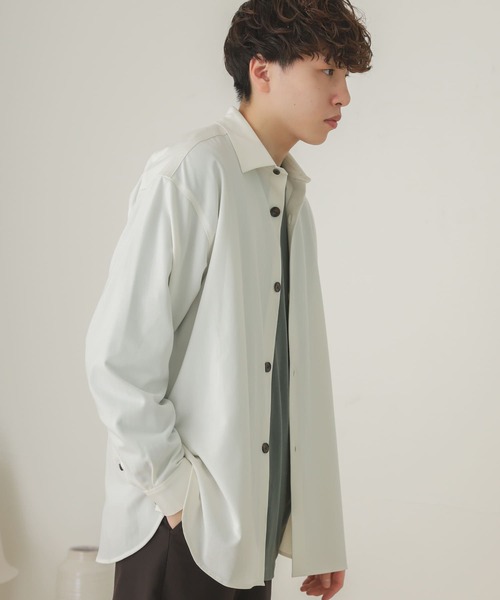 SENSE OF PLACE by URBAN RESEARCH（センスオブプレイスバイアーバンリサーチ）の「『セットアップ対応』カラールーズシャツA（シャツ/ブラウス・メンズ・ライトベージュ/グレー/ブラウン/ホワイト/ブラック・MEDIUM/LARGE）」の9枚目の写真