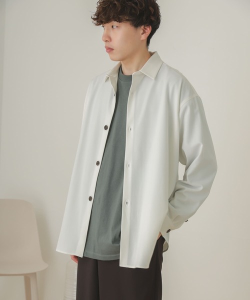 SENSE OF PLACE by URBAN RESEARCH（センスオブプレイスバイアーバンリサーチ）の「『セットアップ対応』カラールーズシャツA（シャツ/ブラウス・メンズ・ライトベージュ/グレー/ブラウン/ホワイト/ブラック・MEDIUM/LARGE）」の10枚目の写真