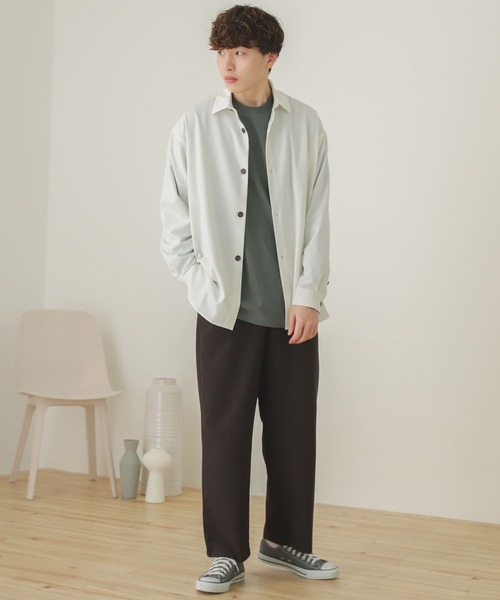 SENSE OF PLACE by URBAN RESEARCH（センスオブプレイスバイアーバンリサーチ）の「『セットアップ対応』カラールーズシャツA（シャツ/ブラウス・メンズ・ライトベージュ/グレー/ブラウン/ホワイト/ブラック・MEDIUM/LARGE）」の12枚目の写真