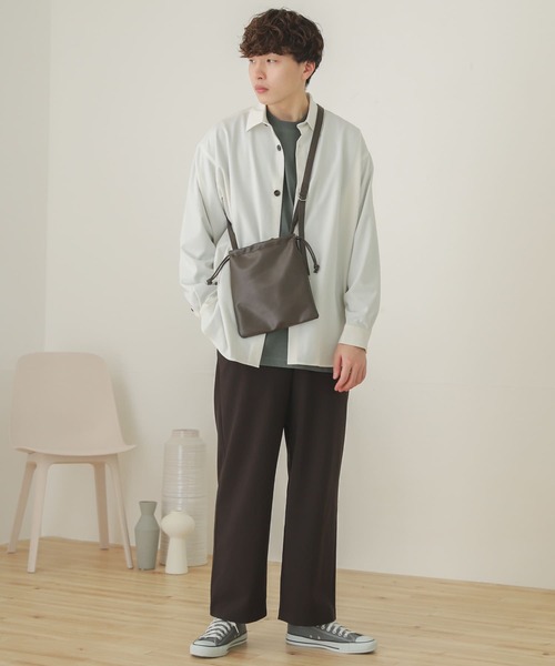 SENSE OF PLACE by URBAN RESEARCH（センスオブプレイスバイアーバンリサーチ）の「『セットアップ対応』カラールーズシャツA（シャツ/ブラウス・メンズ・ライトベージュ/グレー/ブラウン/ホワイト/ブラック・MEDIUM/LARGE）」の15枚目の写真