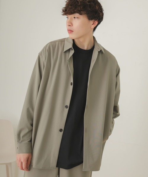 SENSE OF PLACE by URBAN RESEARCH（センスオブプレイスバイアーバンリサーチ）の「『セットアップ対応』カラールーズシャツA（シャツ/ブラウス・メンズ・ライトベージュ/グレー/ブラウン/ホワイト/ブラック・MEDIUM/LARGE）」の21枚目の写真