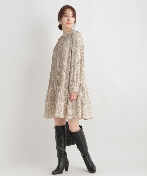 Andemiu（アンデミュウ）の「【ミニ丈WEB限定】ランダムドットプリーツワンピース219522（ワンピース・レディース・ブラック/ブラウン/アイボリー/ブラック系その他/ベージュ/グリーン・FREE/フリー）」の14枚目の写真