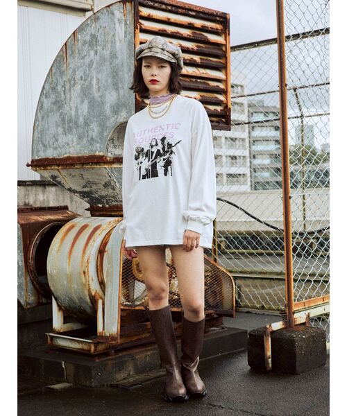 jouetie（ジュエティ）の「シアーレイヤードロンT（Tシャツ/カットソー・レディース・ライトブルー/ブラック/オフホワイト・MEDIUM）」の6枚目の写真