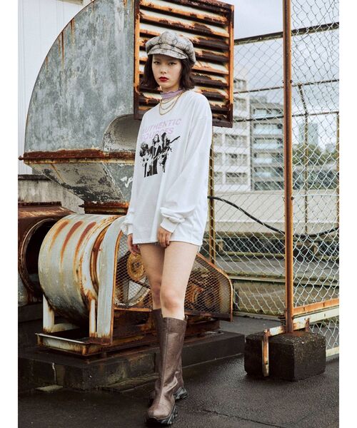 jouetie（ジュエティ）の「シアーレイヤードロンT（Tシャツ/カットソー・レディース・ライトブルー/ブラック/オフホワイト・MEDIUM）」の12枚目の写真