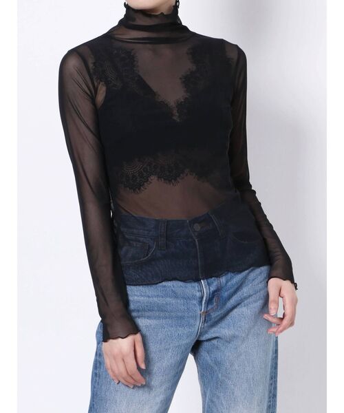 jouetie（ジュエティ）の「シアーレイヤードロンT（Tシャツ/カットソー・レディース・ライトブルー/ブラック/オフホワイト・MEDIUM）」の11枚目の写真