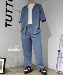 TUTTU | ルーズシルエット セットアップ 半袖 開襟シャツ&ワイドパンツ(セットアップ)