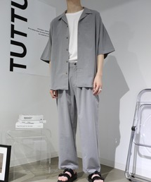 TUTTU | ルーズシルエット セットアップ 半袖 開襟シャツ&ワイドパンツ(セットアップ)